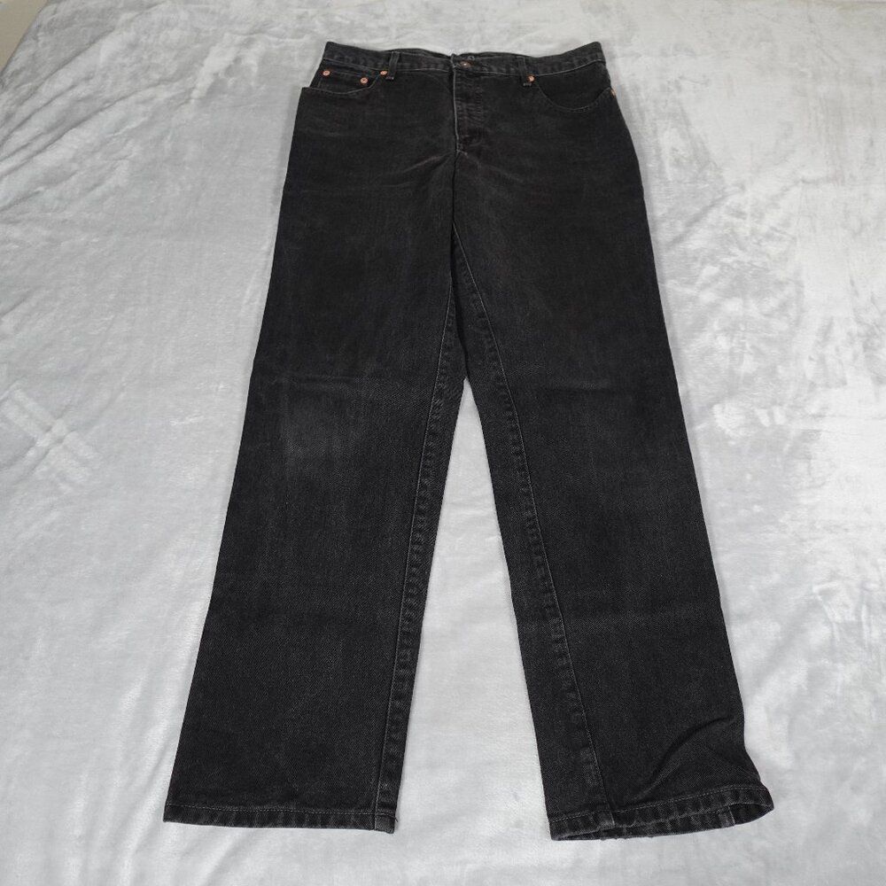 Vintage Guess USA Straight Fit Jeans Mens 34x31 Hipster Skater Faded Black Wash